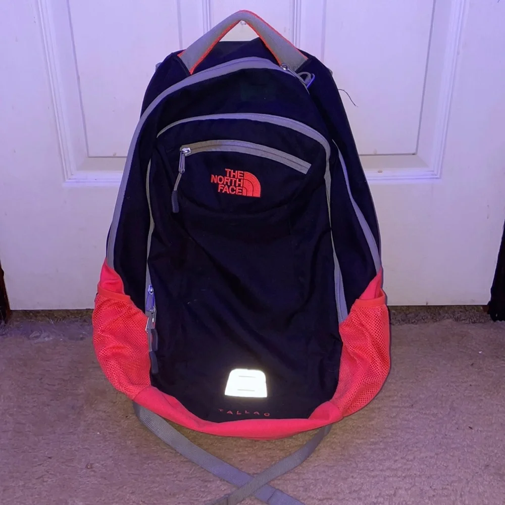 The North Face Kids Backpack Black with Pink Accents